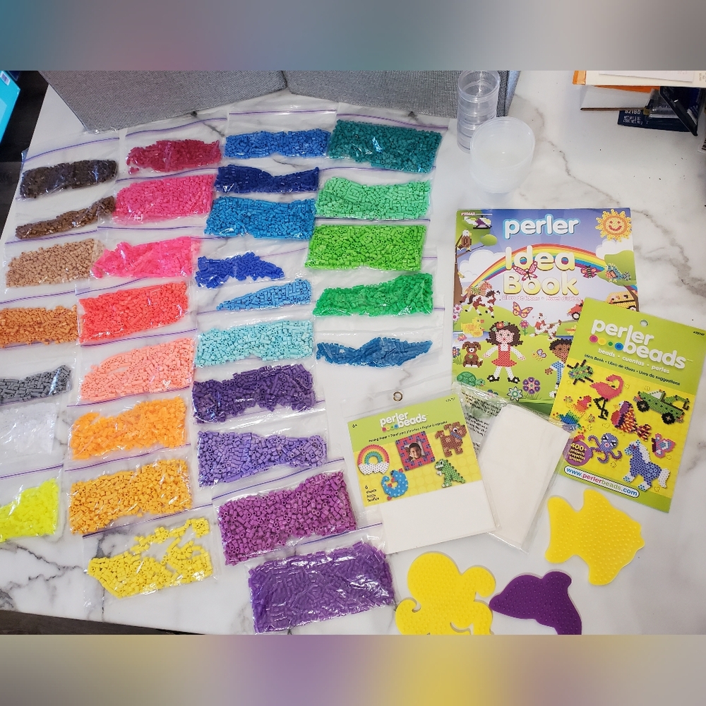 Perler Beads 30 small Baggies of Colors and Accessories Bundle
